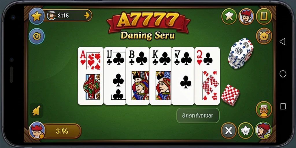 Screenshot A7777 menunjukkan gameplay yang seru dalam permainan Domino.