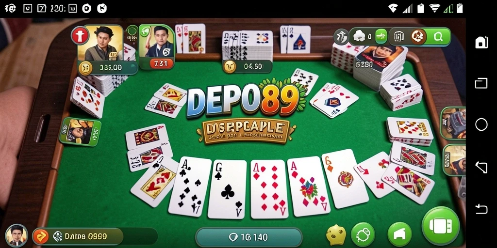 Screenshot gameplay Gaple DEPO89 yang seru dan interaktif.