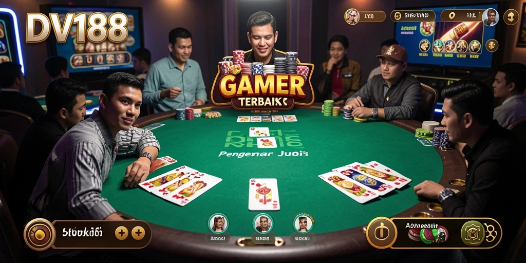 Screenshot gameplay Poker DV188 yang menegangkan dan menarik.