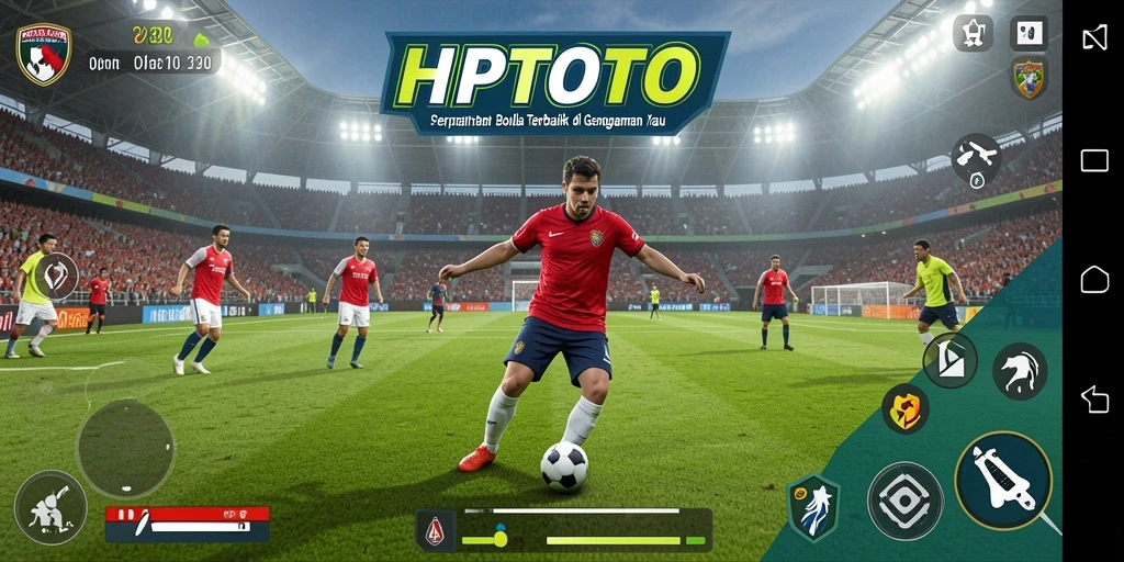 Gameplay HPTOTO menampilkan pertandingan sepak bola yang seru dan mendebarkan.