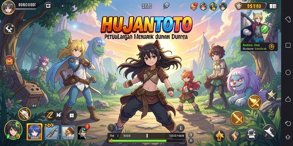 Tampilan dinamis gameplay HUJANTOTO yang memukau.