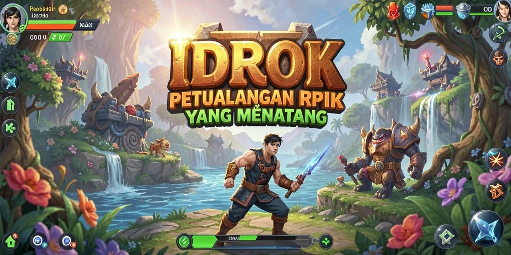 Screenshot gameplay IDROK yang menunjukkan pertarungan epik dalam dunia RPG.