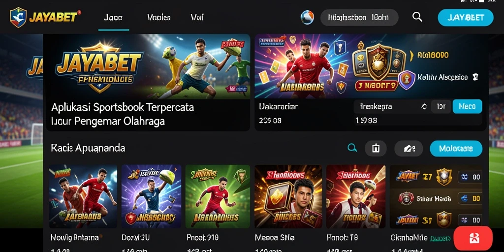 Screenshot JAYABET menampilkan antarmuka taruhan olahraga yang menarik.