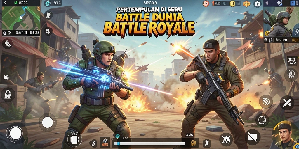 Screenshot utama MPO303 menampilkan pertarungan seru dalam arena Battle Royale.