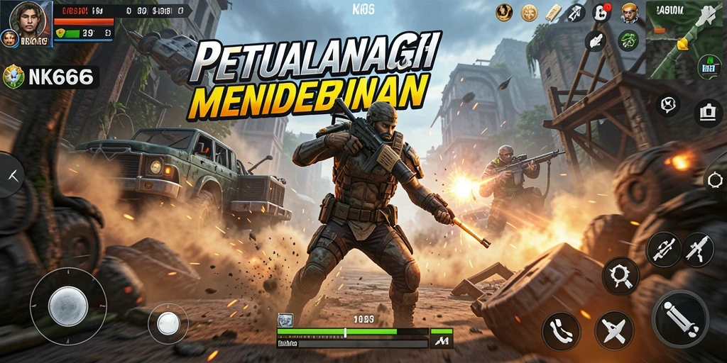 Tangkapan layar gameplay NK666 yang penuh aksi dan intensitas.