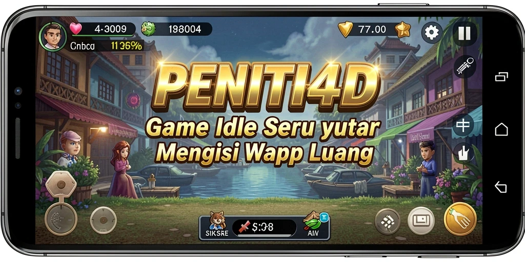 Screenshot gameplay PENITI4D yang menunjukkan aksi karakter dalam permainan Idle.