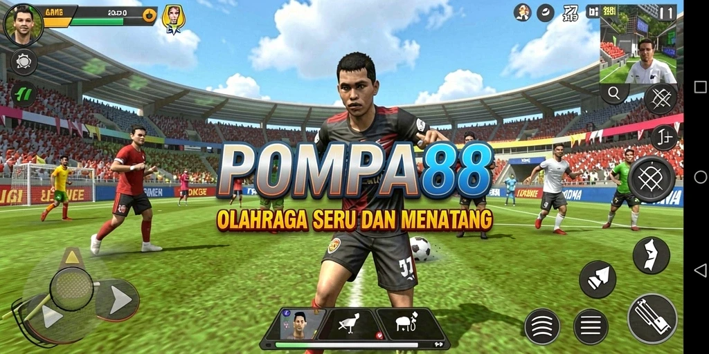 Tampilan gameplay POMPA88 yang menggembirakan dalam permainan olahraga.