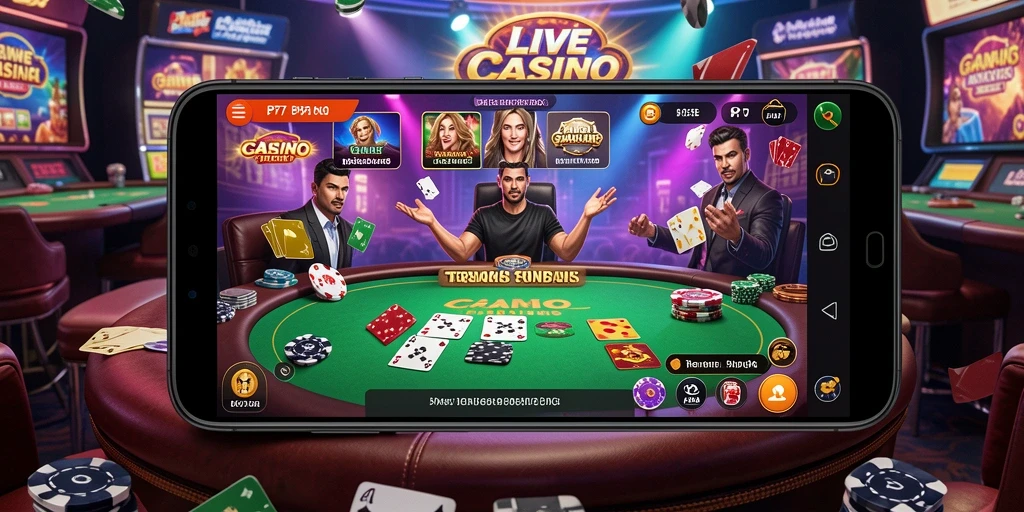 Tampilan menarik dari gameplay PP7 di Live Casino.