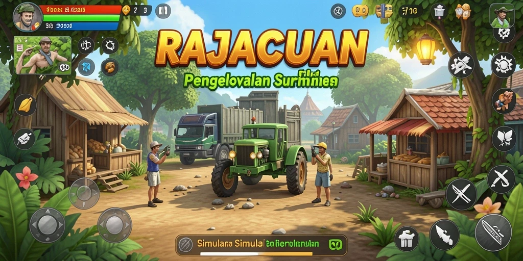 Tampilan gameplay menarik dari RAJACUAN dalam mode simulasi.