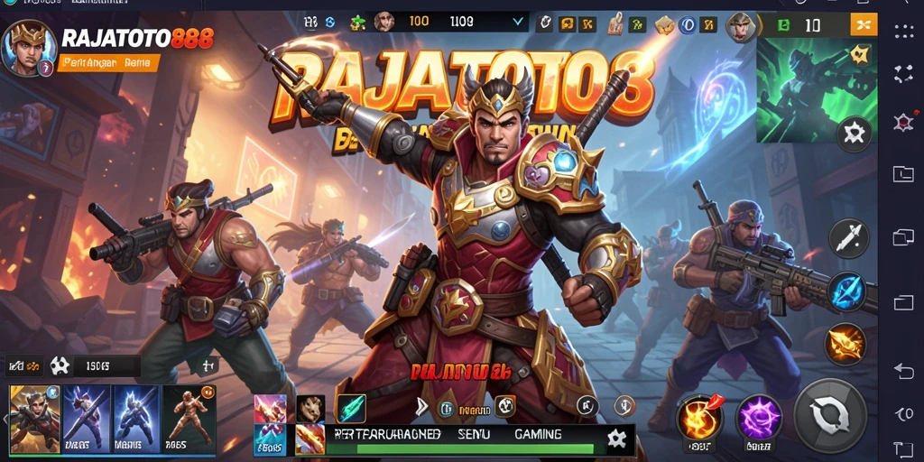 Tampilan gameplay yang memukau dalam pertarungan di RAJATOTO88.