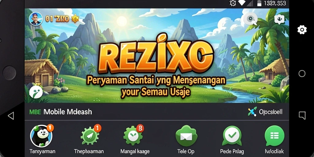 Tampilan gameplay menarik dari REZIXO yang penuh warna.