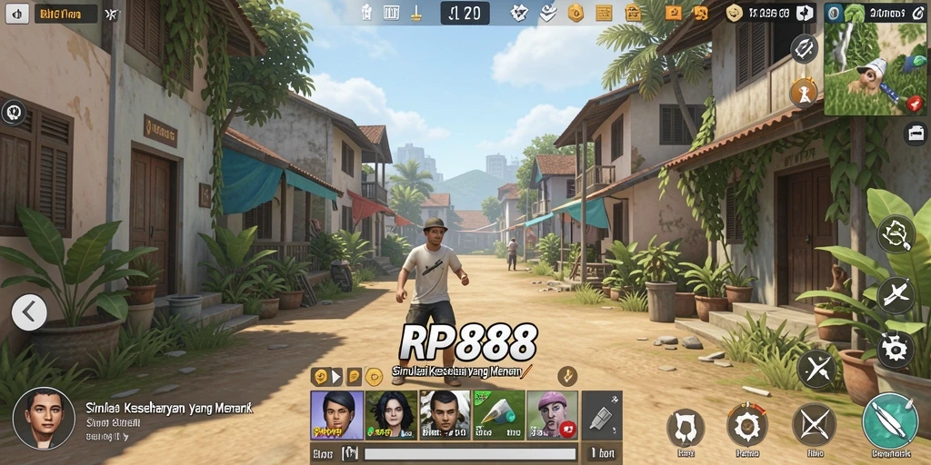 Tampilan gameplay RP888 yang menampilkan kehidupan sehari-hari.