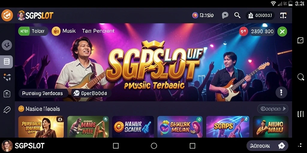 Tangkapan layar gameplay SGPSLOT dengan aksi musik yang mengasyikkan.