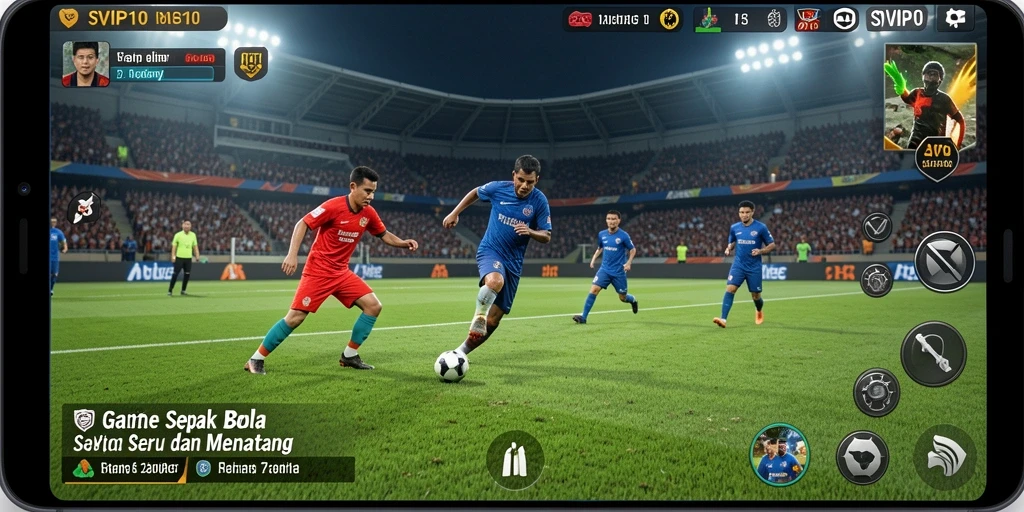 Tampilan gameplay SVIP10 yang mengesankan dengan pertandingan sepak bola seru.