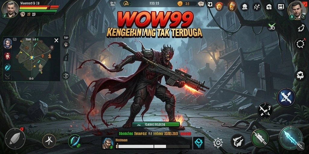Screenshot gameplay WOW99 menunjukkan suasana mencekam yang mendebarkan.