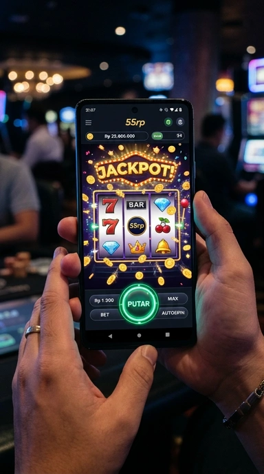 Tampilan beranda aplikasi di 55rp yang user-friendly.